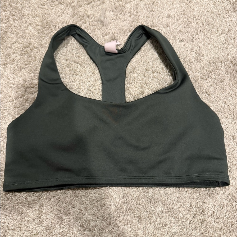 Dark green Alo Yoga sports bra